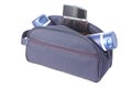 Travel toiletries bag with man`s cosmetics Royalty Free Stock Photo