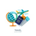 Travel and tourism concept. Vector doodle isolated illustration.