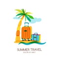 Travel and tourism concept. Vector doodle isolated illustration. Trendy flat design for summer vacation.