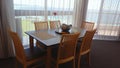Travel and Tourism - Dining room of an apartment in a luxury holiday resort in Coolangatta Qld Australia