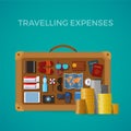 Travel & tourism expenses vector concept in flat style Royalty Free Stock Photo