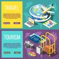 Travel And Tourism Horizontal Banners Royalty Free Stock Photo