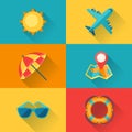 Travel and tourism icon set in flat design style Royalty Free Stock Photo