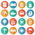 Travel and tourism icons - flat vector Royalty Free Stock Photo