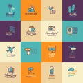 Travel and Tourism icons set flat design, Logo design template icon Royalty Free Stock Photo