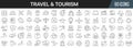 Travel and tourism line icons collection. Big UI icon set in a flat design. Thin outline icons pack. Vector illustration EPS10 Royalty Free Stock Photo