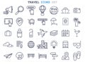 Travel and Tourism line icons set flat design