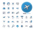 Travel and Tourism line icons set flat design