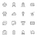 Travel and tourism line icons set