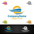 Travel and Tourism Logo for Hotel and Vacation Illustration Royalty Free Stock Photo