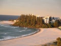 Travel and Tourism - Magnificent sweeping views across Coolangatta Beach taken from a holiday resort, Qld Australia