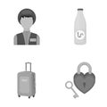 Travel, tourism, profession and other web icon in monochrome style., key, heart, relationship, icons in set collection.