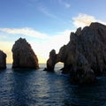 Sunset in the traditional arch of Los Cabos