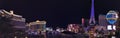 panoramic view of the tourist area on the main avenue of the city of Las Vegas, Nevada at night