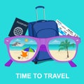 Travel, tourism and vacations concept, vector Royalty Free Stock Photo
