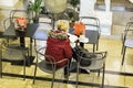 Travel and tourism, waiting room, airport, Woman