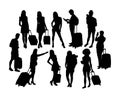 Travel and Tourist Activity People Silhouettes, art vector design Royalty Free Stock Photo