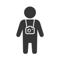 Travel Tourist with Photo Camera Icon. Vector