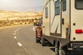 Travel Trailer RV on a Scenic Utah Route Royalty Free Stock Photo