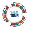 Travel by train concept icon Royalty Free Stock Photo