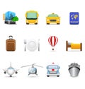 Travel and transportation icons Royalty Free Stock Photo