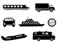 Travel, transportation icons Royalty Free Stock Photo