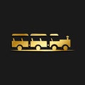 Travel, trine, icon gold icon. Vector illustration of golden style