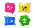 Travel trip icon. Airplane, world globe symbols. Vector Royalty Free Stock Photo