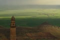 Travel turkey. Mardin. mardin grand mosque with mesopotamia plain. ancient city of mardin. sunset landscape