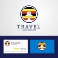 Travel Uganda Creative Circle flag Logo and Business card design
