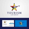 Travel Uganda flag Creative Star Logo and Business card design