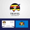 Travel Uganda Flag Logo and Visiting Card Design