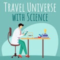 Travel universe with science social media post mockup