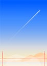 Travel USA by landmark golden gate bridge minimal concept design for tourist - vacation book, cover, brochure, banner, poster