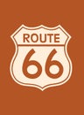 Travel USA sign of Route 66 label
