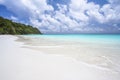 Travel vacation background concept at summer beach with the sunny sky at Phuket island, Thailand. Beautiful scene of blue sky and Royalty Free Stock Photo