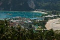 Travel vacation background - Tropical island with resorts - Phi-Phi island, Krabi Province, Thailand