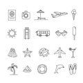 Travel and vacation icon collection. Royalty Free Stock Photo