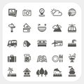 Travel and Vacation icons set