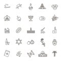 Country Israel travel vacation icons set. Vector icons Royalty Free Stock Photo