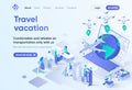 Travel vacation isometric landing page. Royalty Free Stock Photo