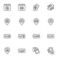 Travel vacation line icons set Royalty Free Stock Photo