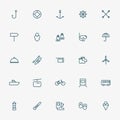 Travel and vacation line icons