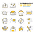 Travel and vacation line thin icons set for web and mobile design Royalty Free Stock Photo