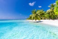 Beautiful beach landscape. Summer holiday and vacation concept. Inspirational tropical beach. Beach background banner Royalty Free Stock Photo