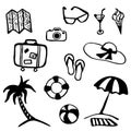Travel and vacation summer icon collection Royalty Free Stock Photo