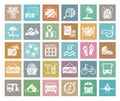 Travel, vacation, tourism, vacation, icons, pencil shading, vector, colored. Royalty Free Stock Photo