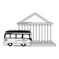 Travel van and pantheon icon