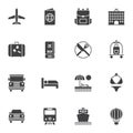 Travel accessory vector icons set Royalty Free Stock Photo