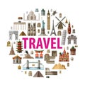 Travel vector logo design template. world or